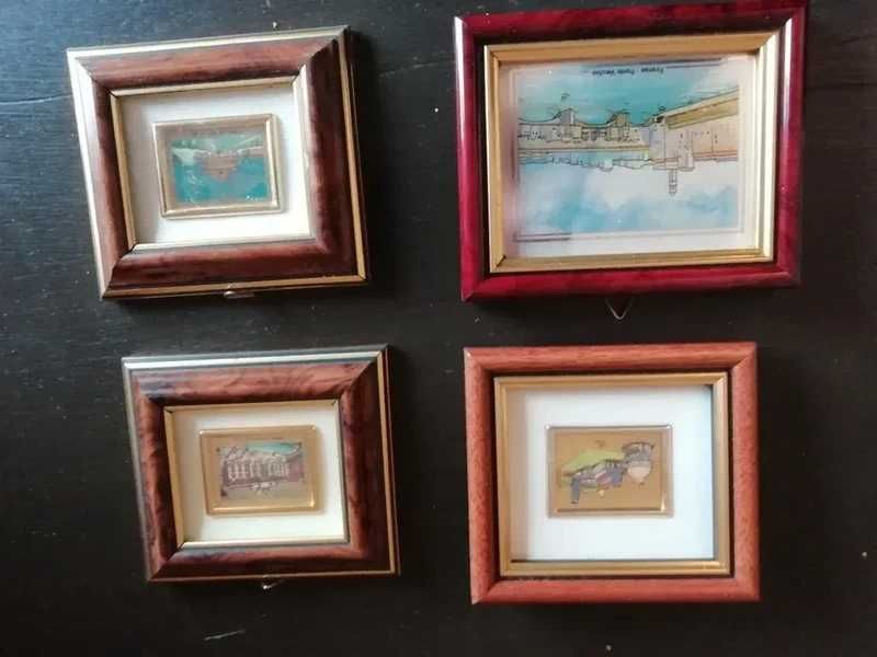 4 mini quadros - Cidades italianas*