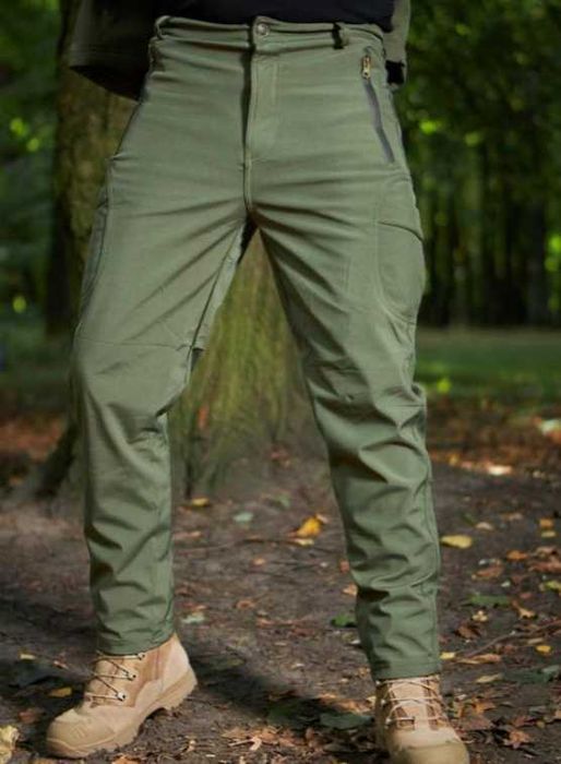 Штани брюки військові утеплені тактичні фліс софтшел олива 54 56