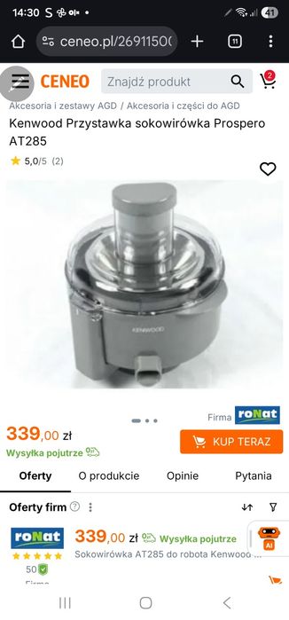 Przystawka sokowirówka Prospero Kenwood NOWA