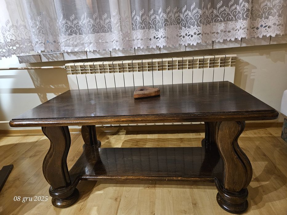 Stolik kawowy dębowy ciemny brąz