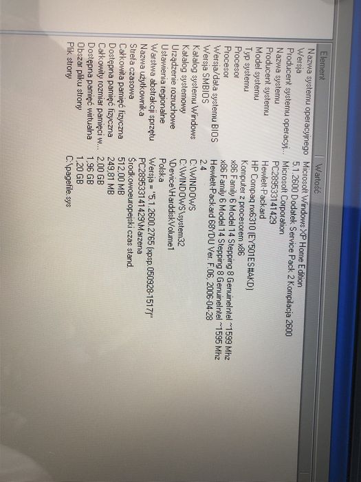 Laptop hp Microsoft Windows xp home edition 2002 procesor x86