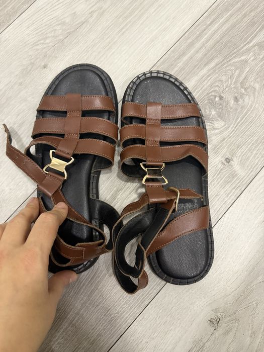 Шкіряні коричневі босоніжки сандалі укр бренд