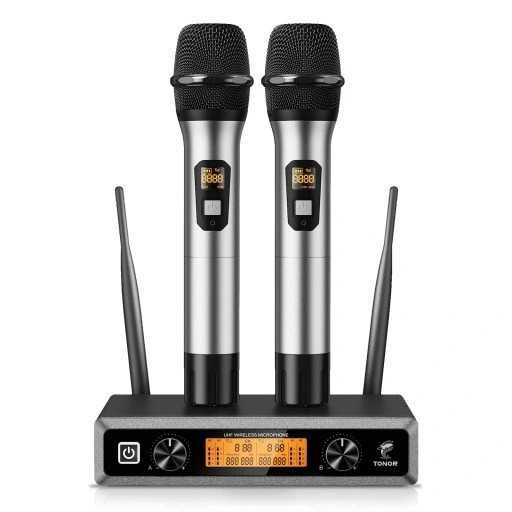 TONOR Mikrofon Bezprzewodowy UHF Dual Karaoke DJ 60m TW820