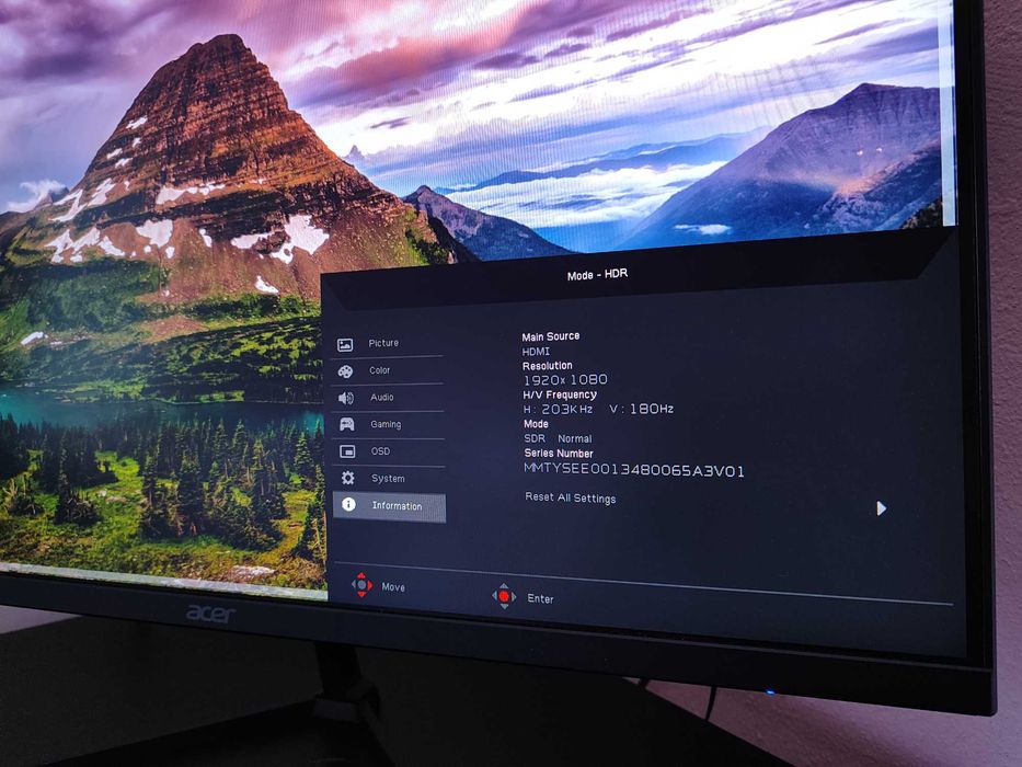 Monitor Gamer Acer 27" KG270 IPS 180hz Full HD 1ms