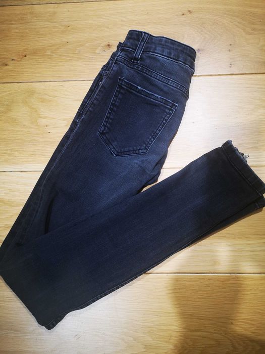 ZARA Denim czarne jeansy rurki zamki 34/XS