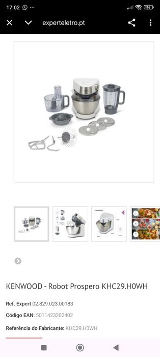 Kenwood Próspero+ (Nova/Nunca usada) Kit completo 4 em 1