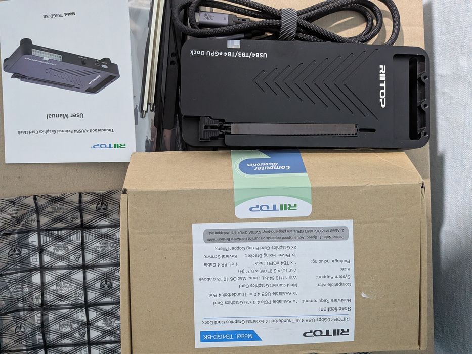 Нова eGPU док-станція RIITOP USB4 / Thunderbolt 4 (TB4GD-BK) 40Gbps