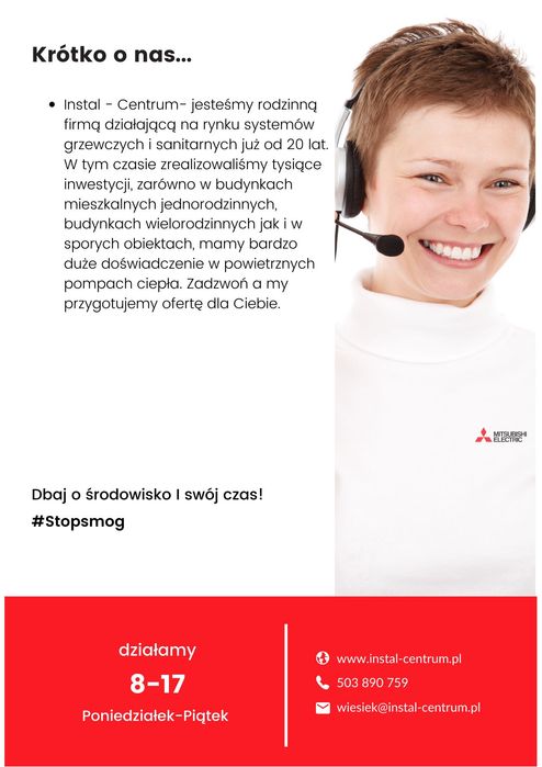 Pompa ciepła Mitsubishi Electric Zubadan 12 KW, z montażem