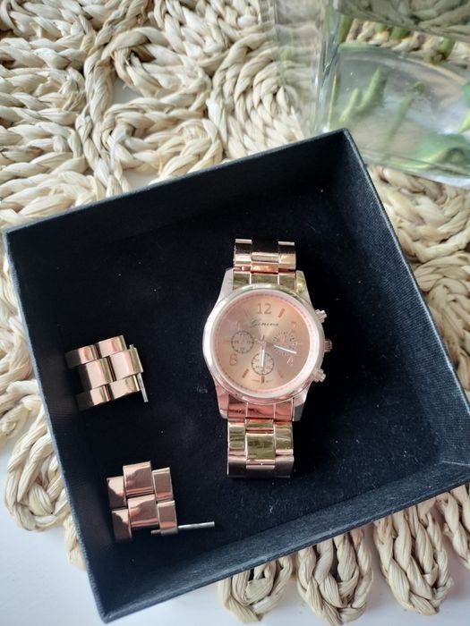 Zegarek rose gold różowe złoto geneva bransoletka bransoleta
