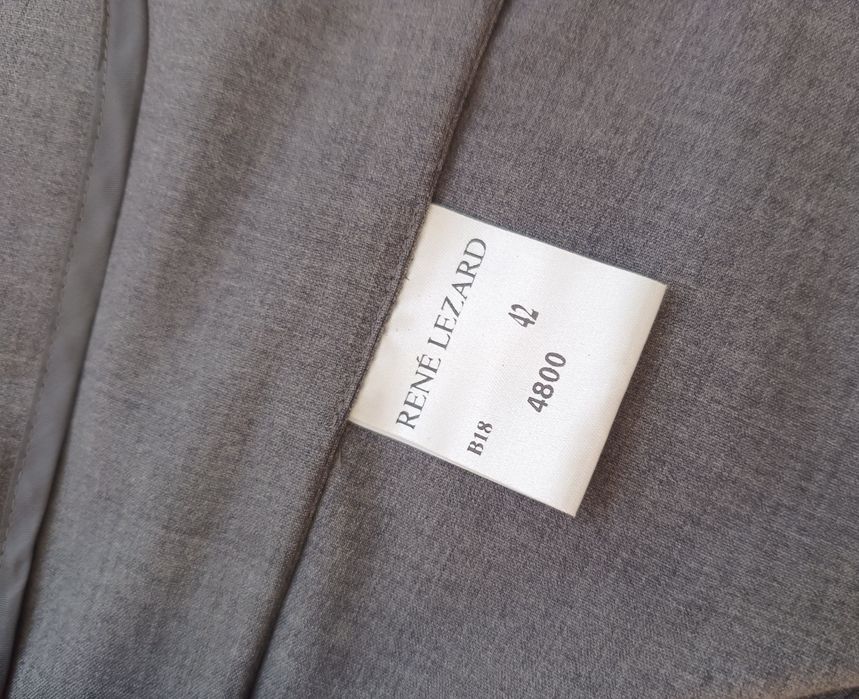 Szara lekka wełniana marynarka blezer Rene Lezard  XL