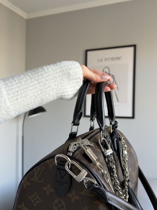 Сумка Louis Vuitton Speedy 30 Monogram Black Handbag, жіноча сумка луі вітон спиди 30