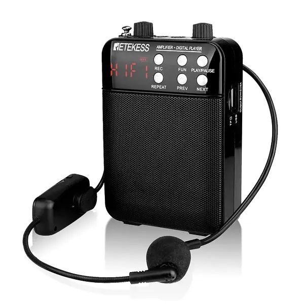 Голосовий підсилювач Retess TR619W з бездротовою мікрофонною гарнітуро