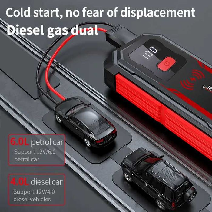 Booster Arranque Baterias 12V  1500A Power Bank USB 20.000 mAh (NOVO)