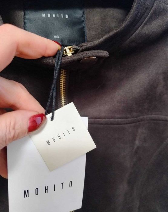 Женская темно-коричневая  замшевая  куртка  жакет блейзер Mohito