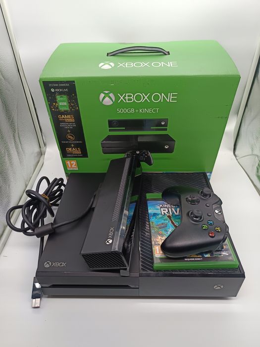 konsola xbox one 500gb czarny + pad + gra + kinect + karton double box