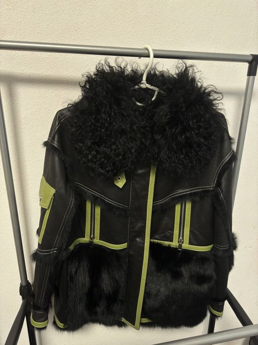 Натур дубленка куртка шкіряна з хутром лами, кролика на ОГ до 117 см