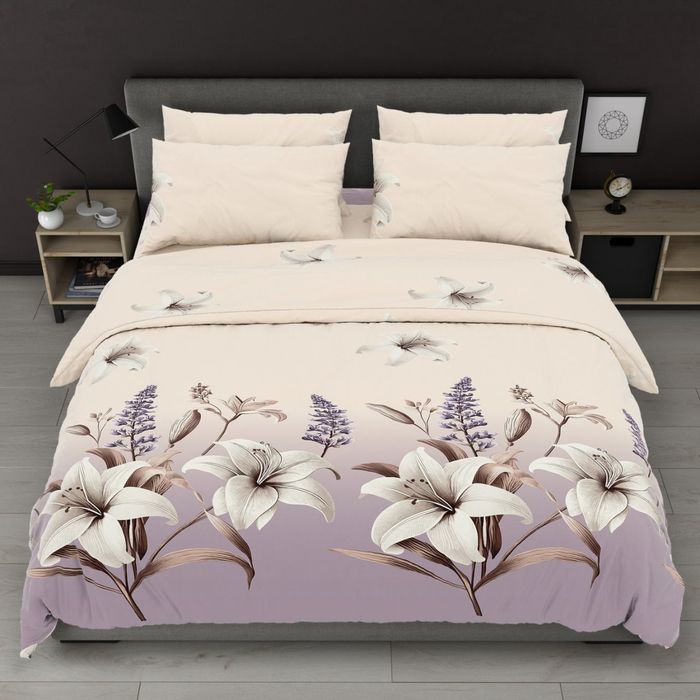 Великий вибір! Постільна білизна полуторна коти бязь листя пірʼя газет