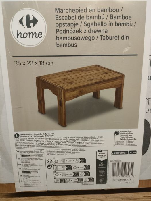 Podnóżek z drewna bambusowago