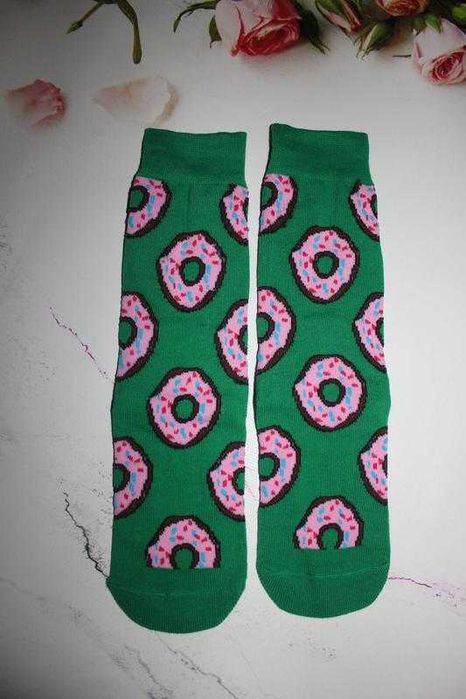 Шкарпетки пончики зелені високі 35-39