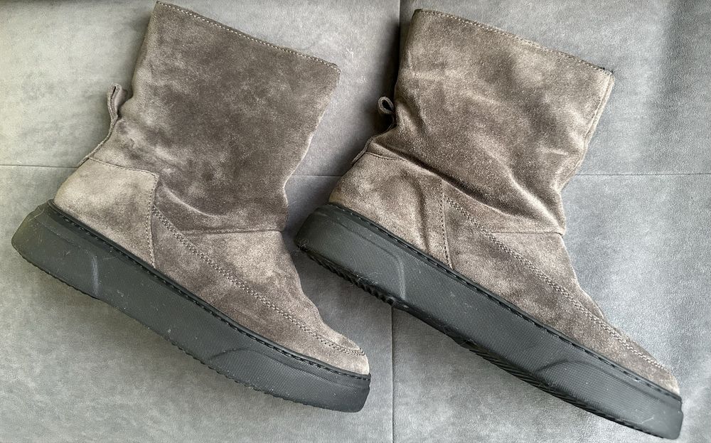 Черевики зимові напівчоботи carlo pazolini замшеві сірі  38