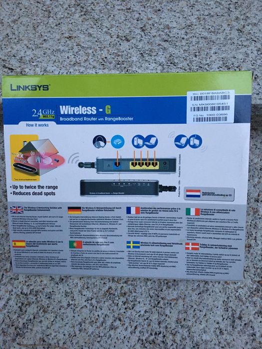 Router Linksys WRT54GR 2.4GHz Wireless - G RangeBooster