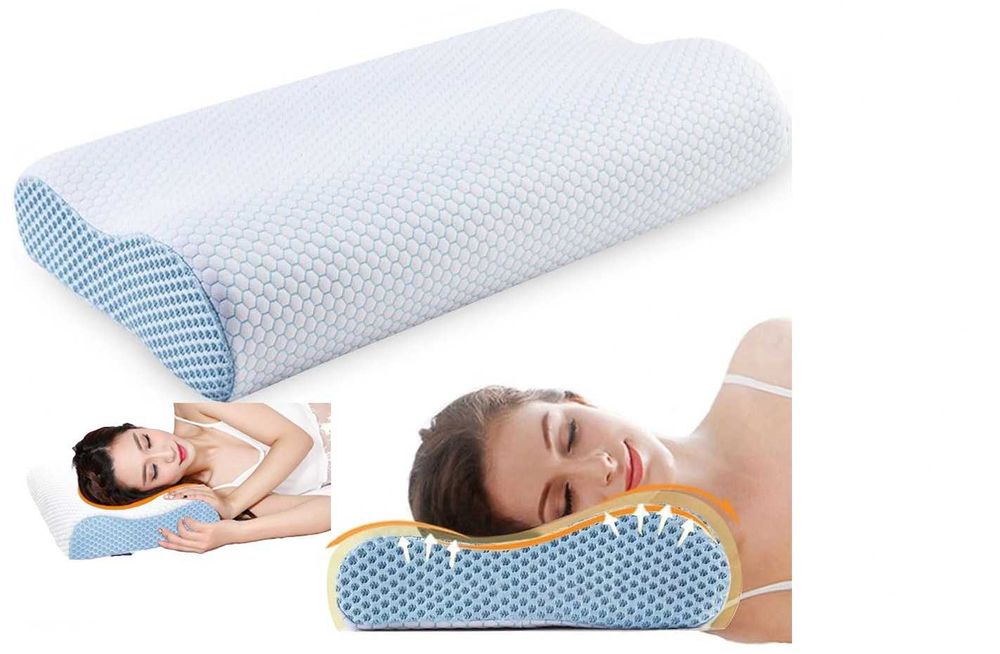 Poduszka Ortopedyczna Memory Foam 55x35cm Ice Silk Ból Szyi Ecosafeter