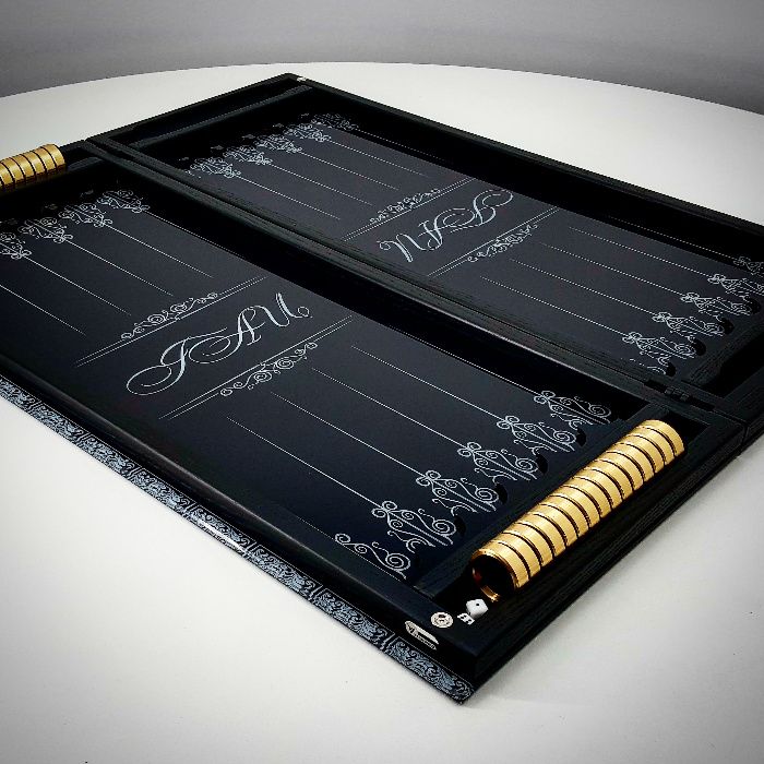 Нарды Люкс. Стекло, дерево и метал! Подарок мужу, мужчине. Art-limit.