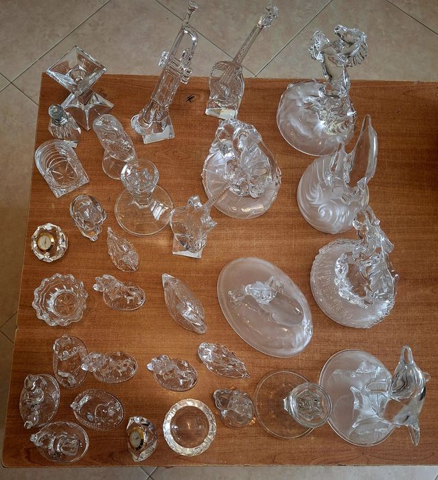 Lote de 31 peças em cristal em miniaturas