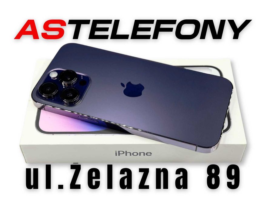 IPhone 14 Pro Max 256gb Fioletowy 2500zł Bateria 100% Żelazna 89 W