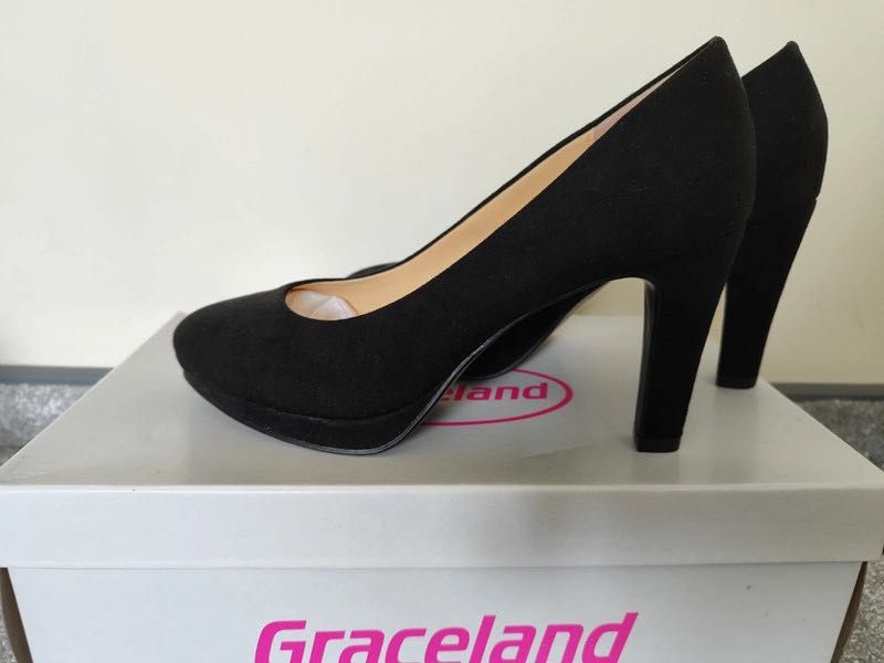 Czółenka czarne Graceland wysoki obcas 9 cm rozm. 37 NOWE