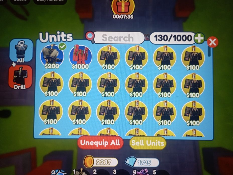 Продам акаунт у Roblox, режим Toilet Tower Defense.
