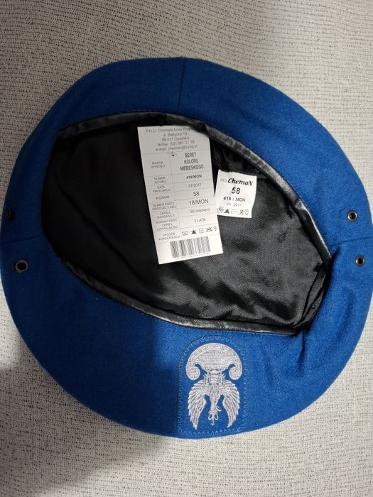 Beret WP MON niebieski  rozmiar 58.
