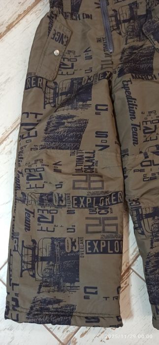 Ciepłe zimowe spodnie na szelkach 116 dla chłopca
