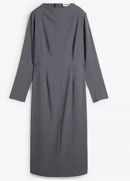 B.P.C sukienka midi elegancka szara r.46