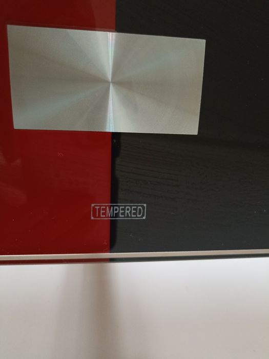 Square Glass Table 90x90, Red and Black.64586007596675124