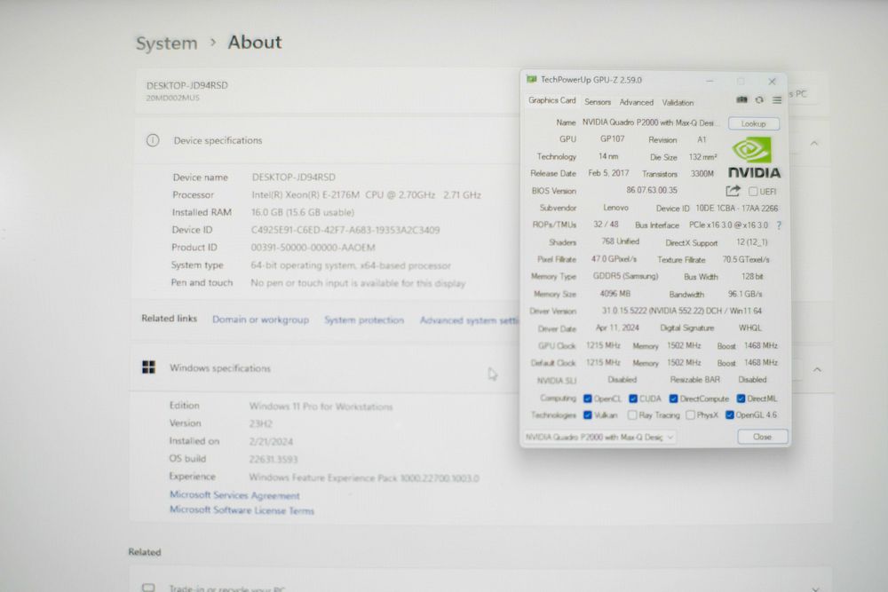 ThinkPad P1 / Xeon E-2176M / Quadro P2000 / M.2 / ekran matowy IPS