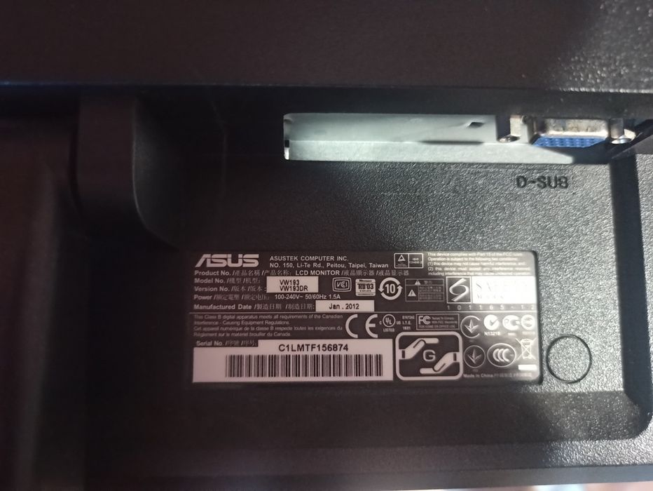 Monitor Asus czarny 1440x900