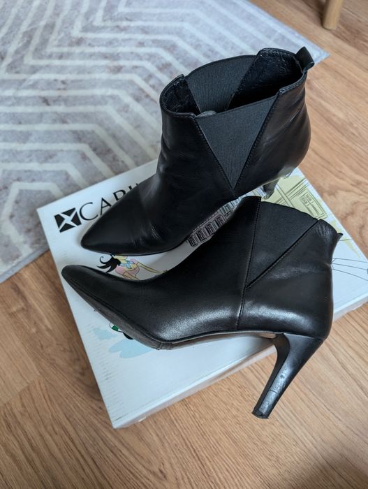 Botki skórzane na szpilce 40