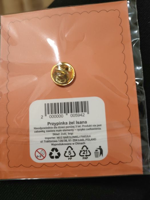 Pin broszka przypinka Isana żel rossmann