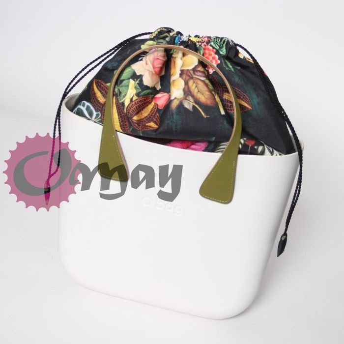 Czarny organizer Komin do OBAG MINI worek kwiaty 2 kieszenie OMAY