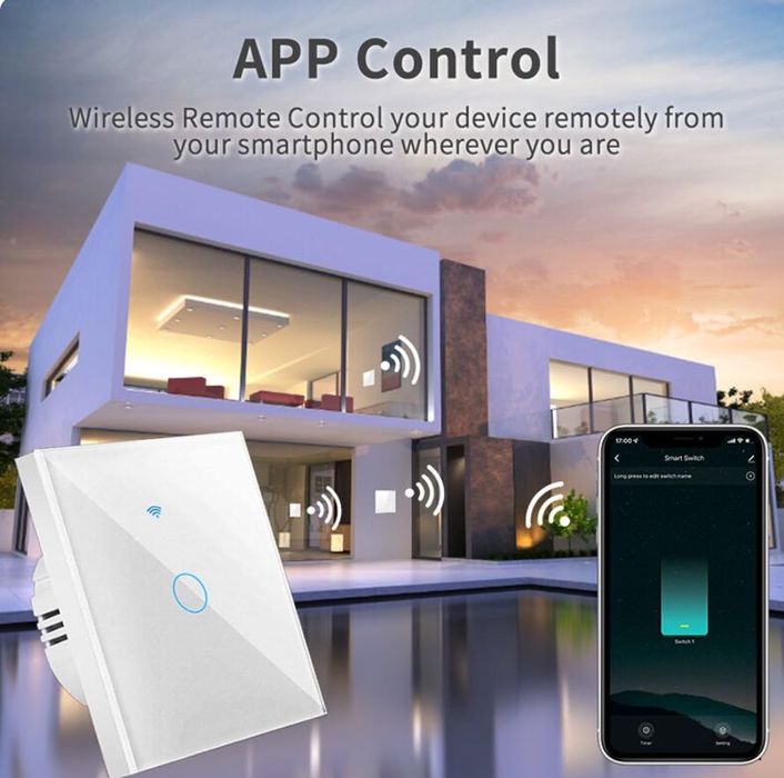 Tuya WiFi Interruptor Inteligente Funciona com Alexa - 1 Gang