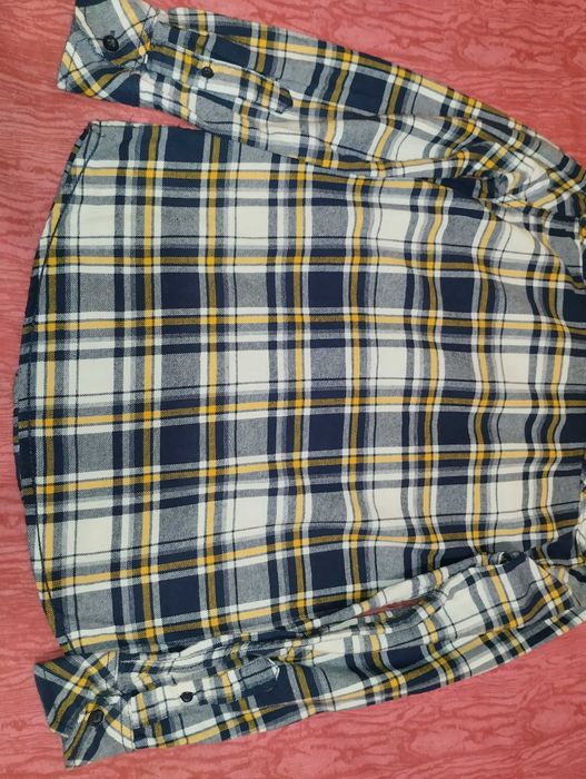 Тепла сорочка в клітинку на хлопчика (100% котон) р.134-140