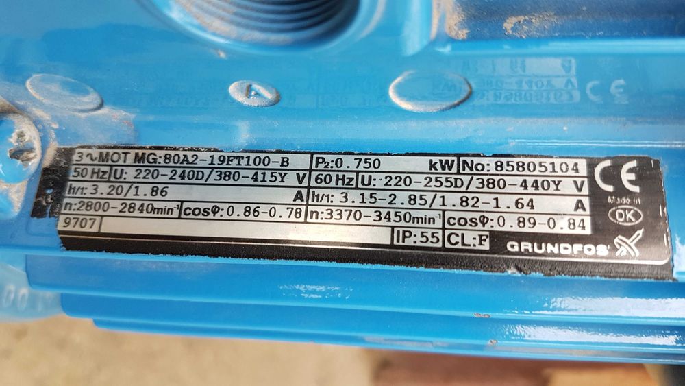 Pompa pionowa Grundfos CR2-60/A-A-A-BUBE, Q=2,5m3/h, H=37,7m 0,75kW