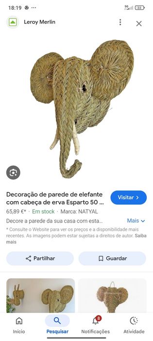 2 Cabeças de Elefante para parede