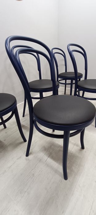 Krzesła gięte Thonet Fameg Radomsko a14 nowe 5szt granatowe