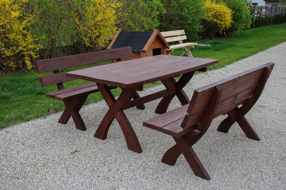 Meble ogrodowe KOMPLET stół i ławki 160cm, 180cm, 200cm OD RĘKI