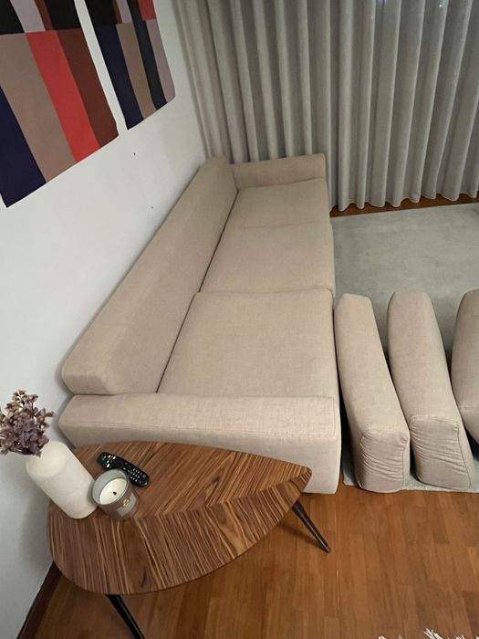 Sofa Oslo Bege Antarte - 3 Lugares