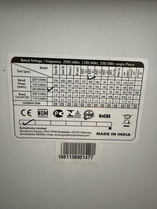 Climatizador Evaporativo  SYNPHONY DIET35i