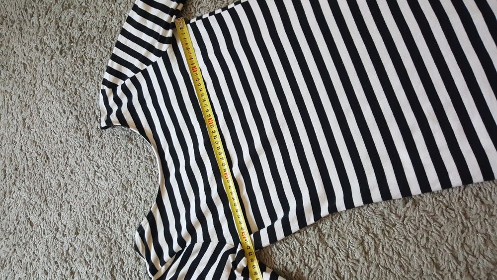 Sukienka w paski na długi rękaw M bawełna