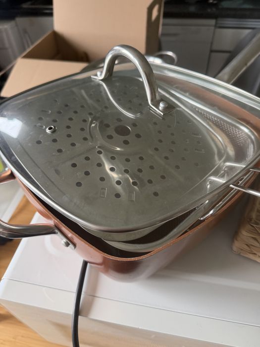Panela grande c/ cesto para fritura